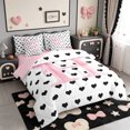 thumbnail image 2 of Manfei Initial Letter Alphabet 7-Piece King Bedding,Ribbon Bow Lovely Loves King Bed in a Bag,Pink Reversible, 2 of 7