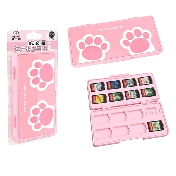 Game Card Case for Nintendo Switch Pink,Game Card Storage Box with 2 Micro SD Card Slot