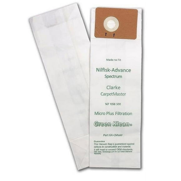 Green Klean GK-CMastr Nilfisk Sacs de Remplacement pour Aspirateur - 10 par Caisse - Caisse de 20