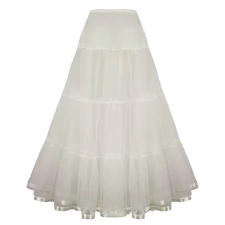 Women's A-Line Crinoline Petticoat - 4 Layer Floor Length Hoopless Underskirt For Wedding & Ball Gowns