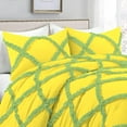 thumbnail image 2 of D.N.G. BEDDINGS 5 Piece Luxury Two Tone Diamond Ruffle Pattern Comforter Set Premium Super Soft, All Season 800 Thread Count, 100% Egyptian Cotton, King/California King Size Yellow-Sage Color, 2 of 4