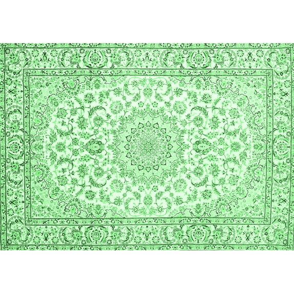 Ahgly Company Indoor Rectangle Medallion Emerald Green Traditional Area Rugs, 3' x 5'