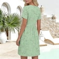 thumbnail image 5 of BRGZLK Dresses For Women 2026 Printed Casual Summer V Neck Babydoll Dress Short Sleeve Fashion Beach Vacation Clothes, 5 of 6