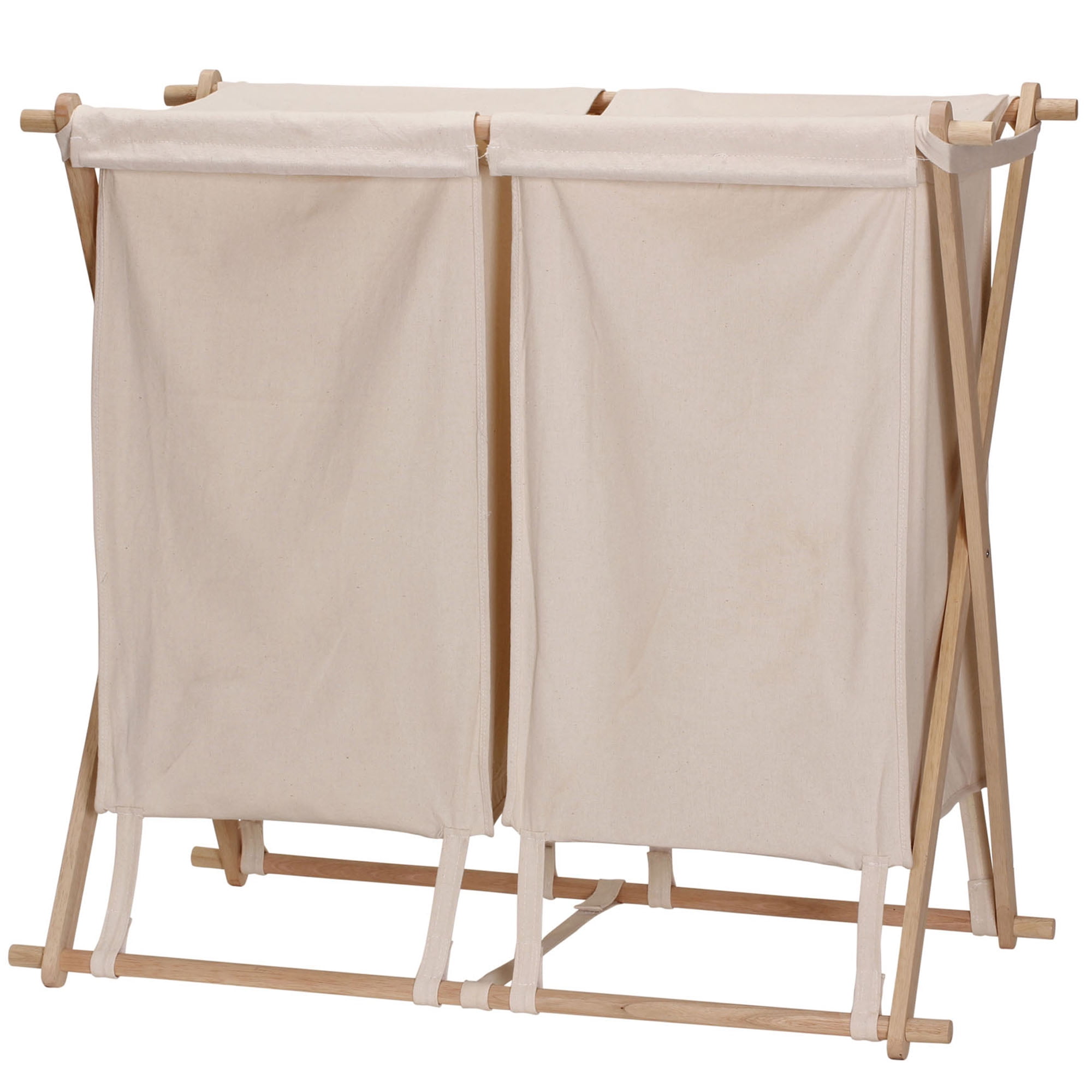 Household Essentials XFrame Double Laundry Hamper Sorter, Natural