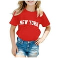 thumbnail image 1 of AJIWYH Mode pour Filles, Chemises pour Ados Garçons Filles Décontractées à Col Rond à Manches Courtes avec Lettres, Chemises d'Uniforme pour 9-10 Ans, Rouge, 1 of 3