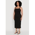 thumbnail image 3 of Womens Plus Size Textured Knit Side Slit Midi Dress, 3 of 4