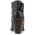 thumbnail image 4 of Journee Womens Strap Inside Zip Stacked Heel Booties, Widths Available, 4 of 10