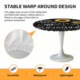 thumbnail image 2 of Elastic Fitted Round Tablecloth, Sunflowers Waterproof Stretch Table Cover for 45"-54" Tables, Modern Bee You Are My Sunshine Black Washable Outdoor Tablecloths for Patio, Picnic, Camping, 2 of 9