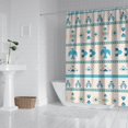 thumbnail image 2 of Blue Ethnic Bird Pattern Shower Curtain 72"x84" ,Bathroom Decorative Shower Curtains Set with 12 Hooks,Modern Waterproof Washable Shower Curtain, 2 of 6