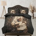 thumbnail image 1 of Calavera Negro Funda Nórdica Juego Colcha, Dormitorio Ropa de cama con funda de almohada, 1 of 4