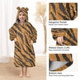 thumbnail image 4 of Wearable Blanket with Sleeves and Pocket Oversized Hooded Sweatshirt 3-14 YR Tiger Stripes Pattern L, 4 of 7
