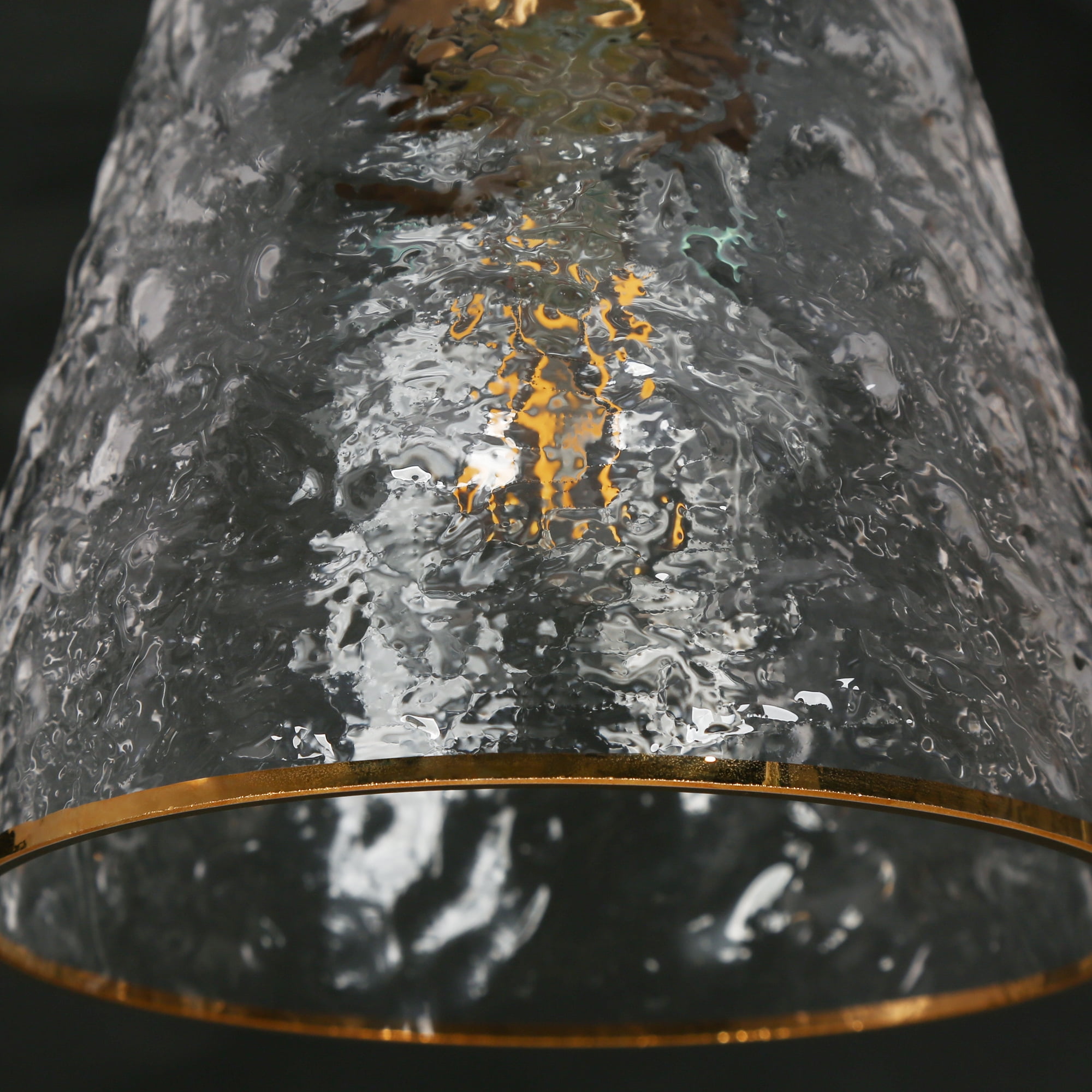 LNC 3-Light Gold Modern/Contemporary Art Glass Bell LED Pendant Light, For Kitchen Island