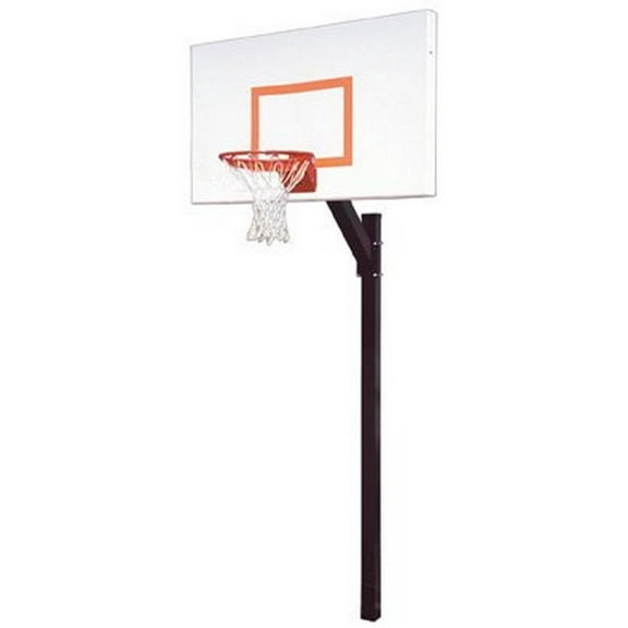 First Team Legacy Endura Steel-Aluminum In Ground Fixed Height Basketball System44; Brick Red