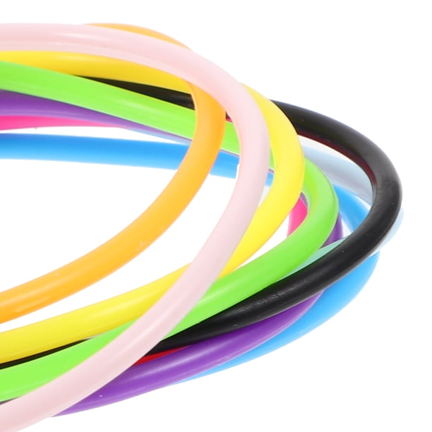 Pack De 100 Pulseras De Goma Negras De Silicona | Accesorios Retro Para Fiestas De Los 80 Y Decoración De Peinados