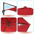 thumbnail image 3 of FLAME&SHADE 9×9FT LED Cantilever Umbrella with Aluminum Frame, and 360° Rotation,Red, 3 of 6