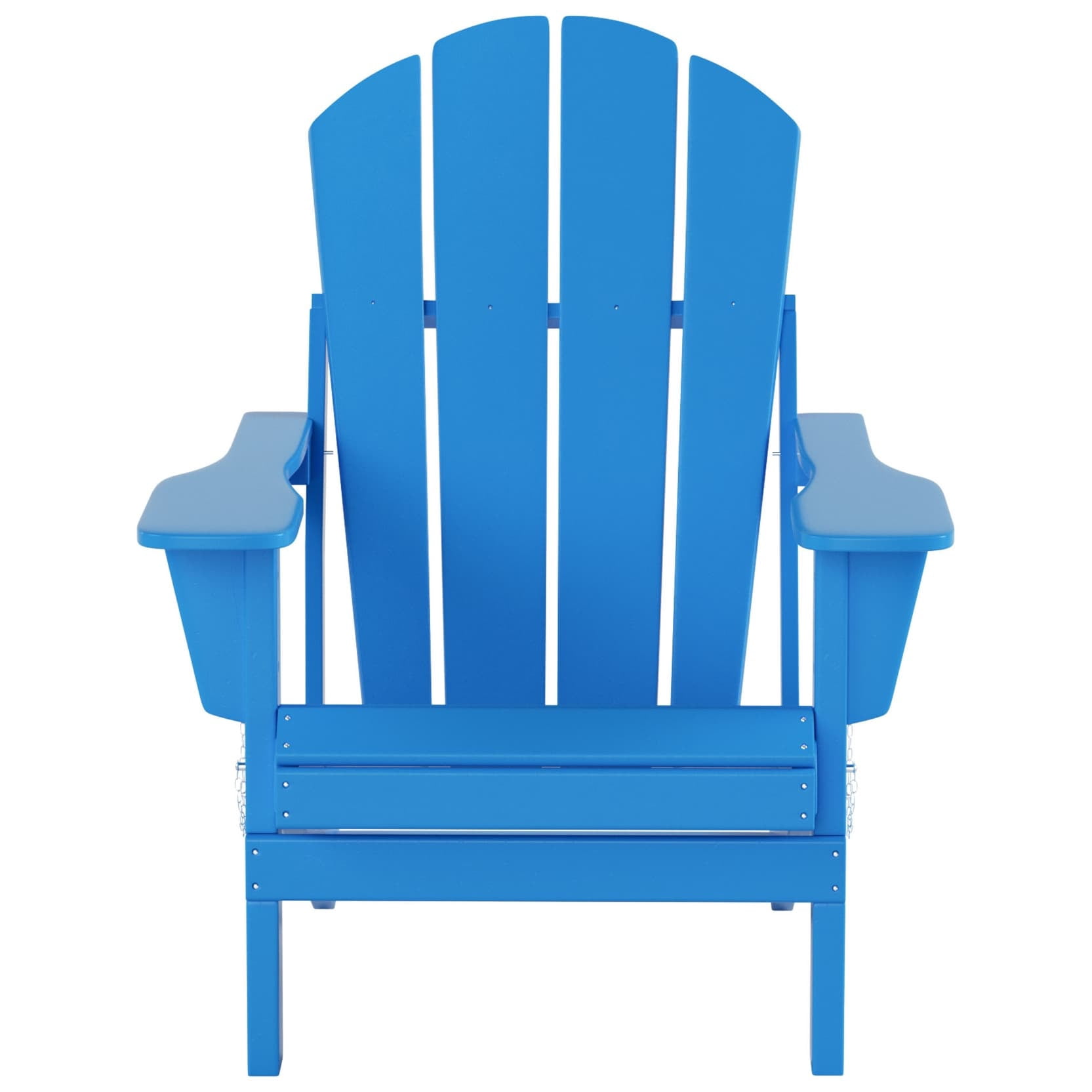 Polytrends  Laguna Hdpe All Weather Outdoor Patio Foldable Adirondack Chair With Side Table (2-Piece Set) Pacific Blue