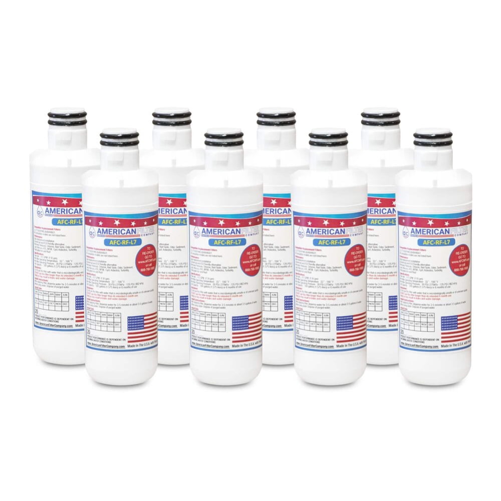 AFC® #AFC-RF-L7, Compatible with LG® LFXS30796S Refrigerator Water Filter -Made in U.S.A. - 8 Filters