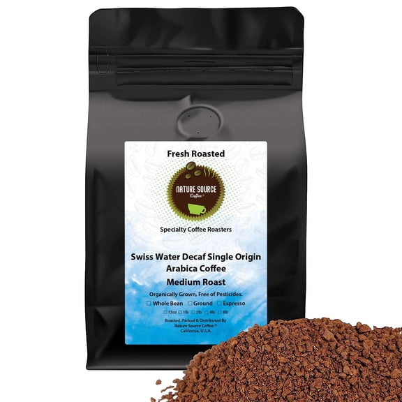 Swiss Water Decaf Coffee | Single Origin | Organic | Medium Roast | Ground | Fresh Roasted | 2lb Ground 1-Pack