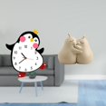 thumbnail image 2 of Reloj de pared de madera con forma de pera de pingüino y sujetalibros de cerámica, bonito adorno decorativo para el dormitorio, ideal como regalo de e, 2 of 8