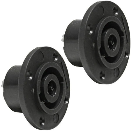 Black Mounting Pole - Seismic Audio (2) 8 Pole Speakon Panel Mounts Connector Jack Plate Black - SAPT10 - 2 Pack