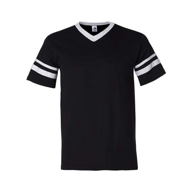 Augusta Sportswear - Camiseta de manga XXX para hombre, diseño de rayas, color negro y blanco Ropa deportiva Augusta 360