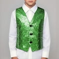 thumbnail image 2 of PRfgtbd Boys Vest For Stage Performance Glitter Sequins Tops Formal Sleeveless Vests For Kids Shows And Party Fashion Clothing Tops Trendy Party T Shirt, 2 of 4