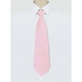 thumbnail image 2 of INSPIRE CHIC Men's Pre-Tied Zipper Tie Solid Color Formal Casual Adjustable Wide Tie Pink 35cm/13.8', 2 of 6