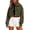 A-Army Green376, variant on XIAONU Corduroy Turn-Down Collar Zip Bomber Jacket For Women Cropped Oversized Pocket Street Coat