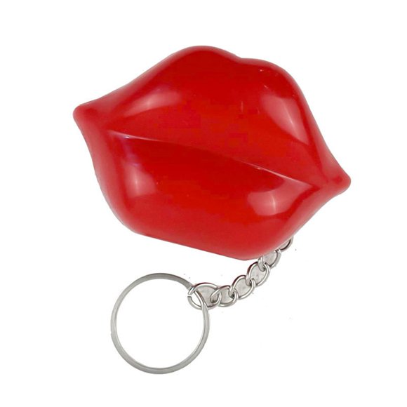 Kkkded Keychain Pendant Funny Red Lip Shape Keychain Pendant, Smooth Stainless, Kiss Sound-operated, Portable Decoration Pendant