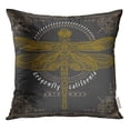 thumbnail image 1 of RYLABLUE Stylish Thin Line Dragonfly Label Vintage Design Vector Illustration Logo Throw Pillowcase Cushion Case Cover, 1 of 1