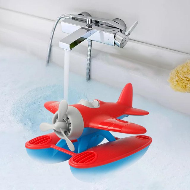 Juguetes flotantes Yotijar Hidroavión rojo de plástico para bebés