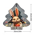 thumbnail image 2 of Metal Hanging Christmas Tree-Shaped Wind Decorations - Colorful Garden Spinners with Cute Rabbit & Egg Design for Yard Decor, 2 of 7