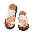 thumbnail image 3 of Slippers for Women,Beach Sandals Open Toe Flat Sole Casual Comfortable Women's Beach Sandals for Summer Wear,Womens Slippers,White,7, 3 of 7