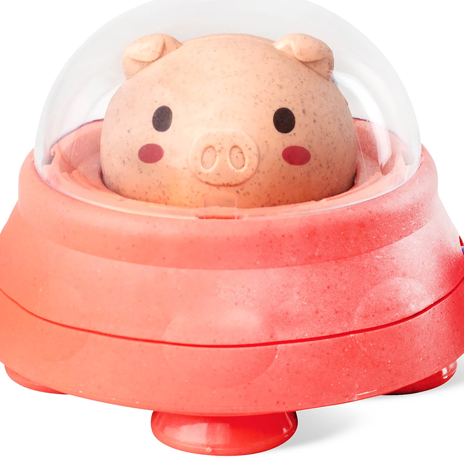 Tiger Tribe Paddle Ship Bath Toy - Space Piggy Floating Toy with Pull String Action, Non-toxic, Eco-friendly for Toddlers 18mo+, Develops Motor Skills