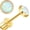Gold White Opal, variant on 14K Gold Plated Threadless Flat Back Opal Stud Earrings Hypoallergenic Surgical Stainless Steel Earrings Studs for Women 5mm Handmade Cartilage Helix Conch Multiple Piercing[h0795]