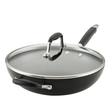 Anolon Advanced Home 12" Hard-Anodized Nonstick Deep Frying Pan with Lid, Onyx