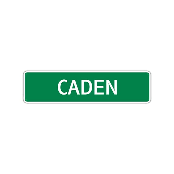Caden Boys Letter Printed Label Indoor Outdoor Children Name Wall Plaque Decoration Aluminum Sign 4"x13.5"