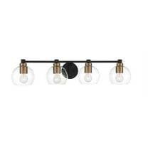 Keyport 4-Light Bathroom Vanity Light in Sand Coal With Natural Brushed Br