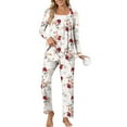 thumbnail image 5 of Tnhcen Soft Flattering Home Clothes Women’s Fashion Print Nightgown Set Long Sleeve Round Neck Pajamas with Pockets S-2XL, 5 of 5