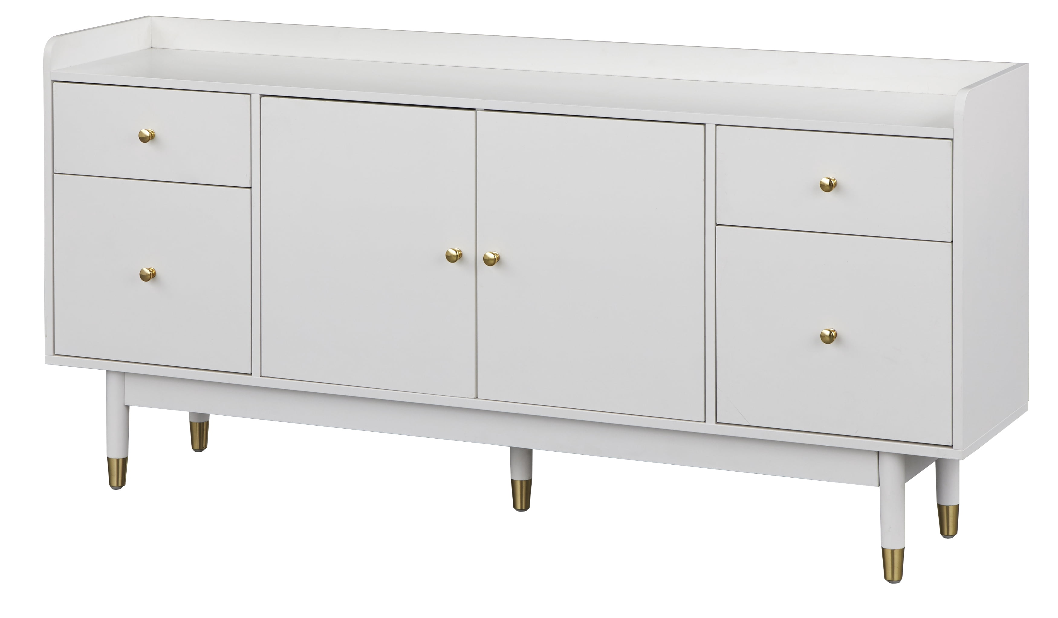 Lifestorey Thalia Mid-century White 2-Door 4-Drawer Sideboard Buffet