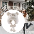 thumbnail image 6 of Segolike Cute Stuffed Bear Ear Hat Comfortable Animal Headgear for Girls Camping Holidays white, 6 of 7