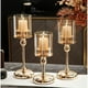 thumbnail image 2 of Candelabro de vidrio y metal de estilo europeo, adornos ligeros de lujo para mesa de comedor china y occidental, decoración romántica para cenas a la luz de las velas en el hogar, 2 of 4