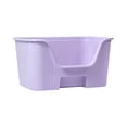 thumbnail image 3 of Yinanstore High Sided Cat Litter Boxs Kitty Litter with Elevated Edges Splashproof Front Opening Litter Pans for Cats Kitten Kitty Bunny Violet No Wheel, 3 of 8