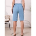 thumbnail image 3 of DARING DIVA Women's Elastic Waist Drawstring Shorts with Pockets X-Small Blue, 3 of 6