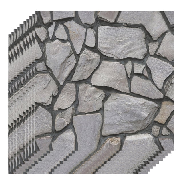 3 dimensiones de ladrillo negro resistente al agua resistente a la humedad papel tapiz autoadhesivo Tomshoo 10 piezas