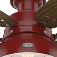 thumbnail image 5 of Hunter 52 inch Outdoor or Indoor Ceiling Fan with LED Light - Rustic Ceiling Fan with Pull Chain, For Bedroom, Living Room, or Patio, Low Profile Mount, No Remote - Mill Valley 59312, Barn Red, 5 of 14