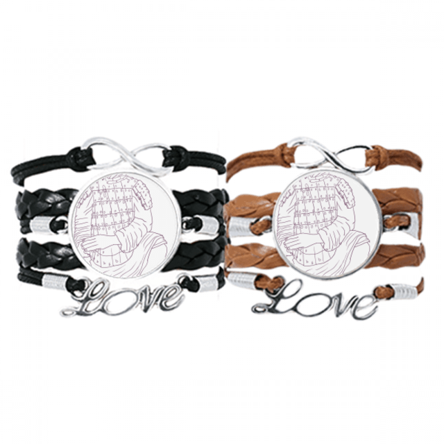 Guerrero de terracota China Chinese dibujo Pulsera pareja de cuerdas de cuero Unbranded M