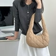 thumbnail image 3 of Quilted Bag Purse for Women Puffer Crescent Bag Nylon Hobo Handbag Lightweight Padding Shoulder Bag for Work, 3 of 7
