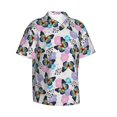 thumbnail image 2 of Balery Bright Butterflies1 Print Men's Hawaiian Shirts Short Sleeve Beach Shirt Relaxed Fit Vacation Button Down Shirts-Large, 2 of 9
