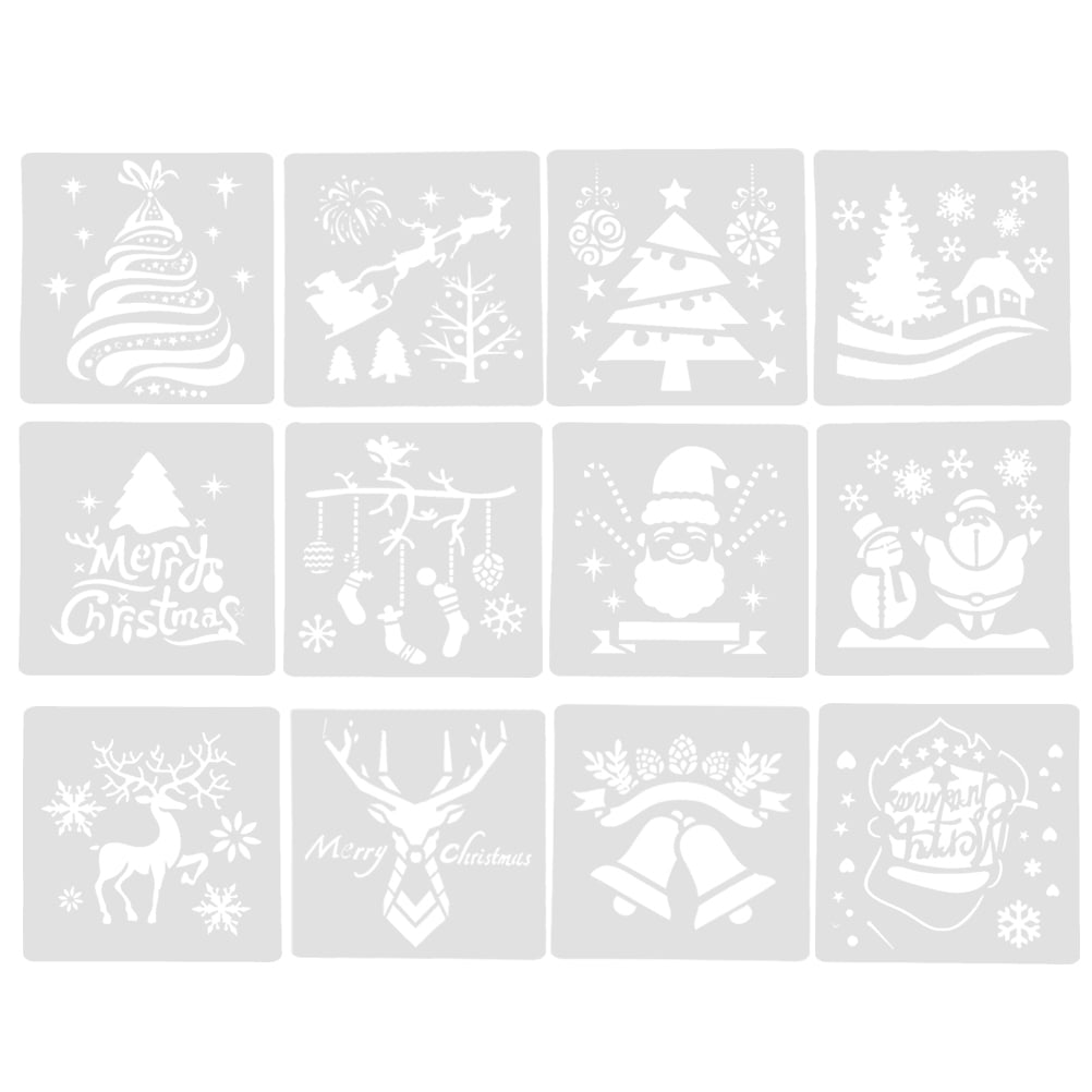 Sleigh Noel Joy Darice 30018434 Craft Stencils Holiday Quotes 8.5 x 11 inches Santa Deer Merry Christmas To All 